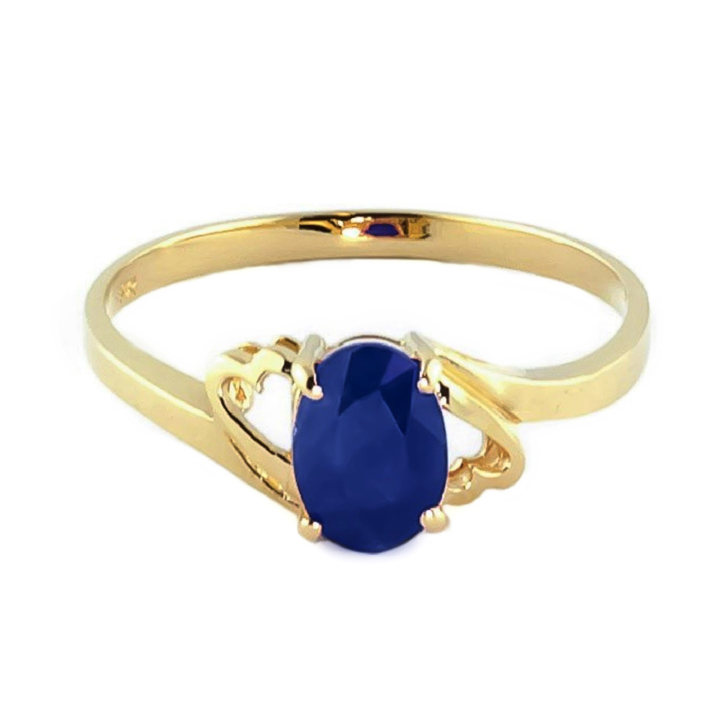 14k Solid Gold Rings With Natural Sapphire Yellow Gold